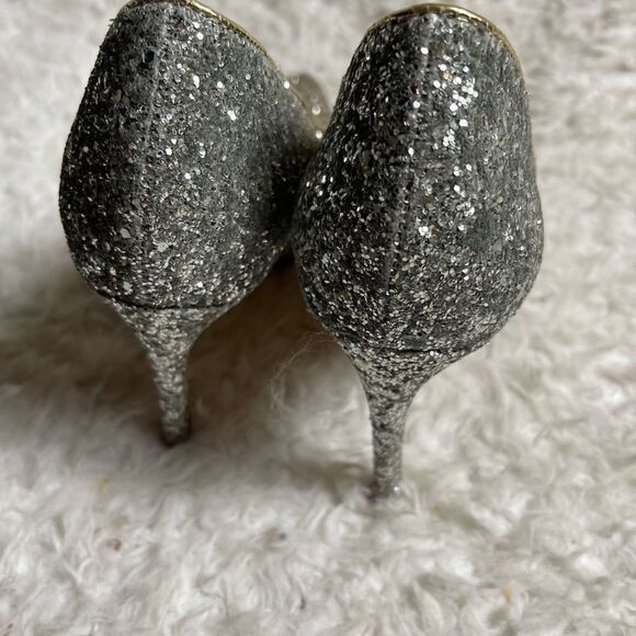 Marc Fisher Garicky Glitter Ombré gold and silver slip on heels pointed toe SZ8M - Picture 3 of 9